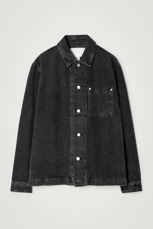 COS Men's Relaxed Denim Overshirt in Black