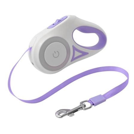 LED Automatisk Indtrækkelig Hundeline Sikker Bærbar Ergonomisk Håndtag Kæledyrsline med RGB Touch Light til Hunde