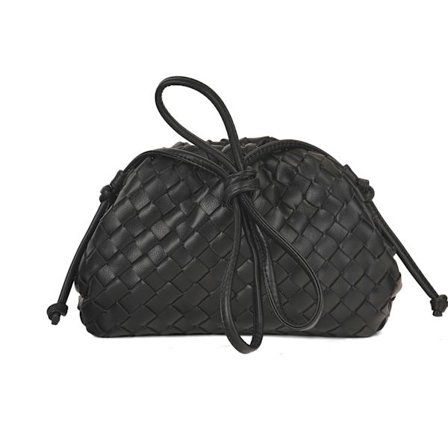 Vævet PU lædertaske, trendy skuldertaske[HK]