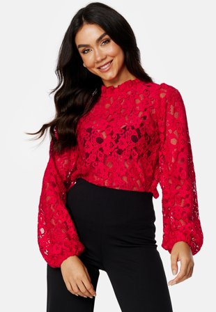 BUBBLEROOM Blanca lace top Red Klær