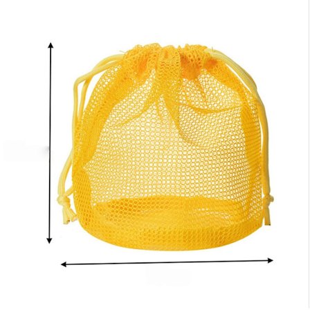 Bærbar Gul Mesh Toilettaske - Åndbar Snøre Rejsearrangør