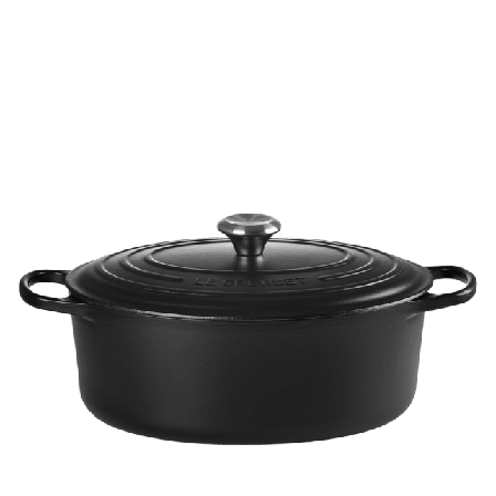 Le Creuset Oval Gryta Gjutjärn 31 cm Matte Black 6,3L Grytor Unisex Svart 6,3 L /