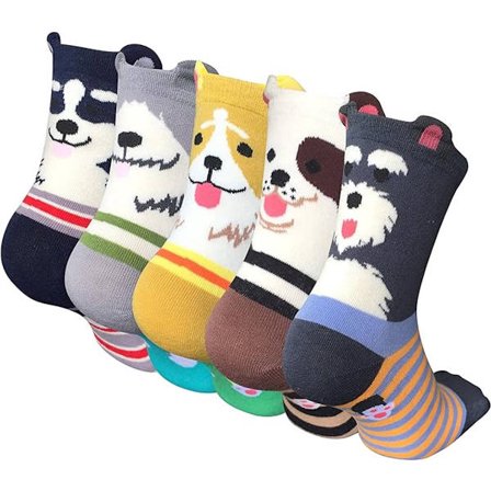 Søde og nuttede sokker med dyremønster til kvinder - katte- og hundemønstre - jule- og fødselsdagsgaver