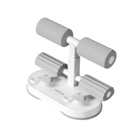 Sit-Up Assistant - dobbel sugekop mavetræner med justerbar højde og skumpolstrede fodholdere Gray