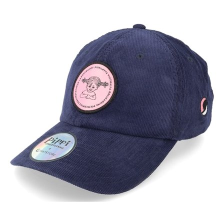Pippi Langstrumpf - Blau Unconstructed Cap - "Pippilotta Navy/Pink Corduroy Dad Cap " @ Hatstore