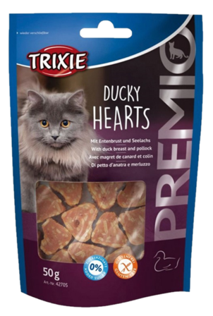 Trixie - Premio Ducky Hearts godbiter for katter 50g - Katt - Kattegodteri & kattegress - Belønningsgodbiter katt - ZOO.no