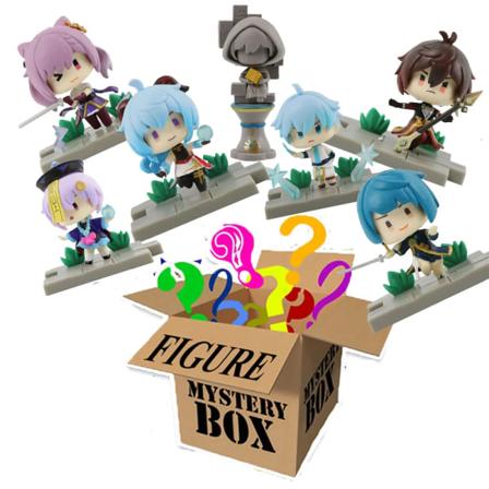 Genshin Impact Figur Amine Action Figurer Xiao Ganyu Venti Diluc Amber Figurine Collection Model Doll Toy A Random 1Pcs