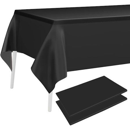 2 st svart bordsduk i plast 137 x 274 cm rektangel