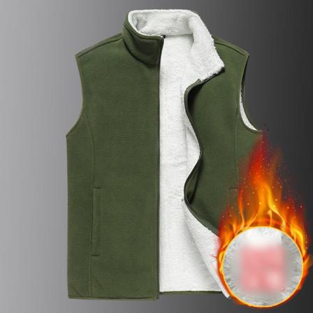 Enfärgade Fleecevästar För Män Ärmlösa Polar Cardigans
