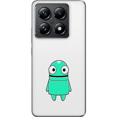 Yhteensopiva Puhelinkuori Xiaomi Xiaomi 14T Turkoosi piirroshahmo isoilla silmillä ja iloisella persoonallisuudella yksinkertaisessa kuvituksessa