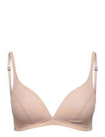 Eco Sense Lace Triangle Bra Lingerie Bras & Tops Soft Bras Non Wired Bras Beige Calida
