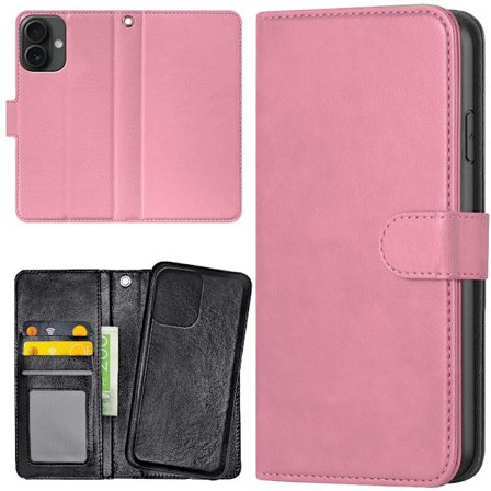 iPhone 16 Plus - Plånboksfodral/Skal Ljusrosa