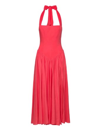 Marabella Halter Maxi Dress Pink Bardot
