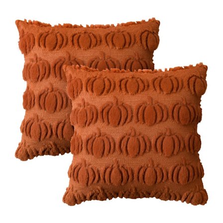 Set med 2 mjuka kuddfodral i fuskpäls, karamellpumpor, höst, 45 x 45 cm, för soffa, sovrumsinredning