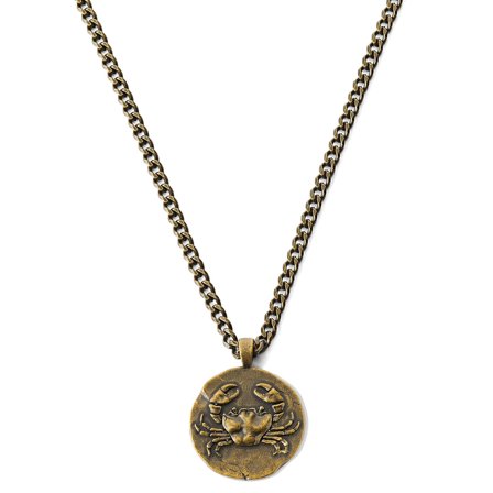 Astro | Gold-Tone Cancer Zodiac Sign Necklace for Men - Steel necklaces