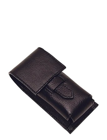 Parker Parker Leather Pouch For Shaving Brushes- Black - Black - ONE SIZE