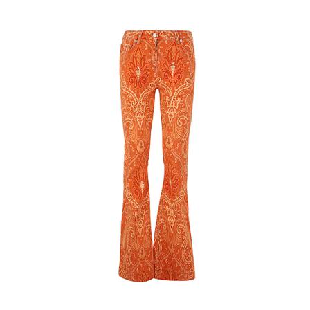 Etro, Flared Jeans Oranje, Dames, Maat:W28
