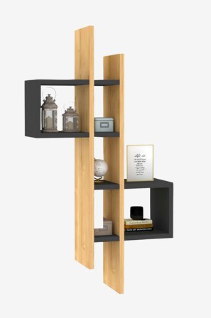 Hanah Home - Seinähyllykkö Emse - Ruskea - Seinähyllyköt - - Homeroom