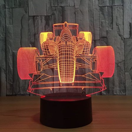 Racing Car 3D Nyhet Lys Lampe Led Lampe Bordlampe Pære 3D Fargerik Berørings Lava Skrivebordslampe Dimbar Led Nattelys Barn Gave