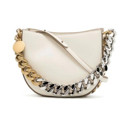 Stella McCartney, Frayme Small Shoulder Bag Wit, Dames, Maat:ONE Size,polyester