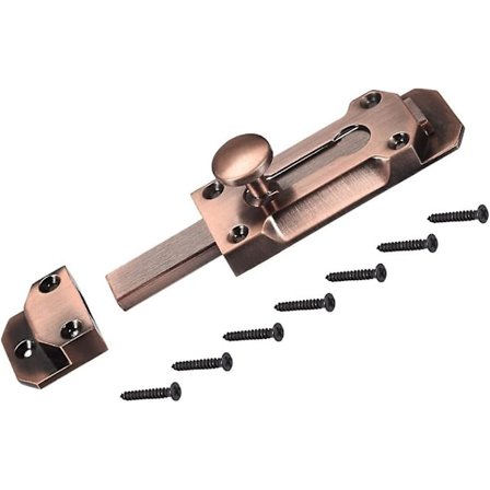 Skyde lås tønde bolt (3,19") 1 stk, zink legering sikkerhed dør skyde lås lås med skruer- til møbler, haveport, rød bronze