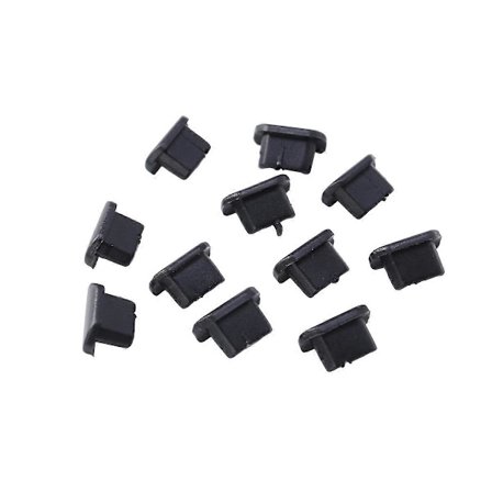 10 st Dammskydd Mobilladdare Port Stopple för iPhone 7/8 7 Plus/8Plus (Svart)