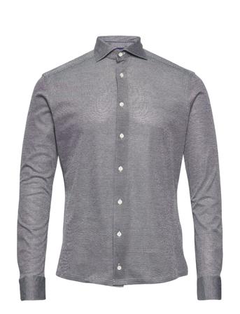Men's Shirt: Casual Knit Pique Grey Eton