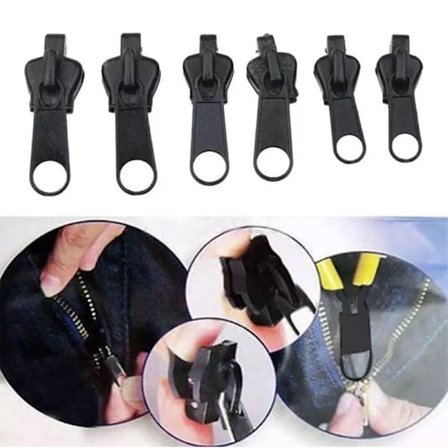 6 st Fix Zip Puller, Zip Slider Reparation Instant Kit, Instant Zipper Set, F