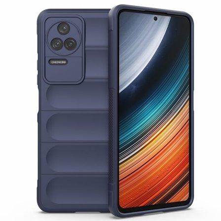Mjukt greppformat Xiaomi Poco F4 / Xiaomi Redmi K40S skal - Blå