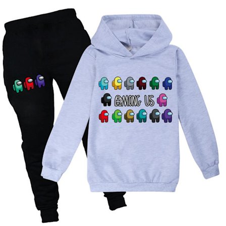 Among Us Crewmate Impostor Game Kid Hoodie Jumper Träningsoverall Set
