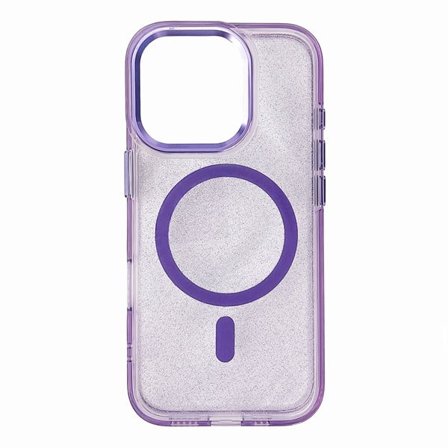 Glitter Kotelo MagSafe 16 Plus iPhone 16 Plus - violetti glitterillä varustettuna