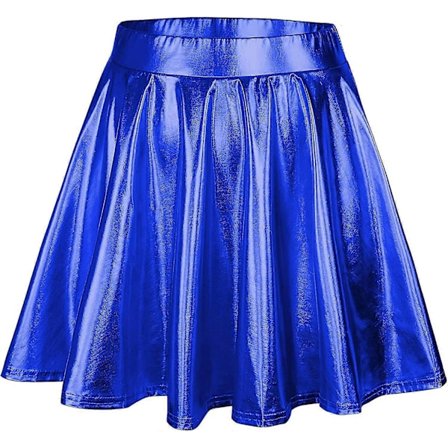 Metallic Kjolar Dam Skaterkjol Utsvängd Hög Midja Mini Ravekjol Halloweenkjolar S-2xl