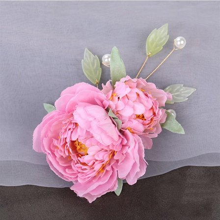 Flower Hair Clip Pearl Floral Hair Pins PINK