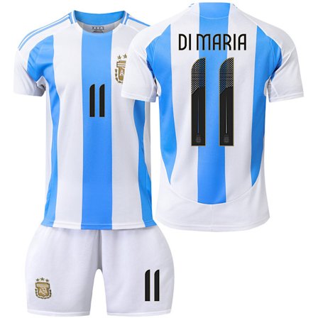 Fotbollströja 2024 Copa America Argentina Fotbollströja 10 Messi 11 Di Maria Vuxna Barn Tröjset Hemma 11_ma