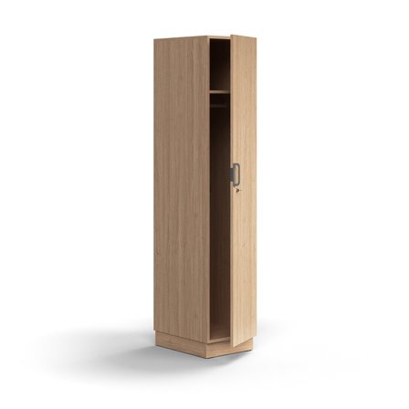 Kleiderschrank QBUS, abschließbar, 2025x400x570 mm, Eiche