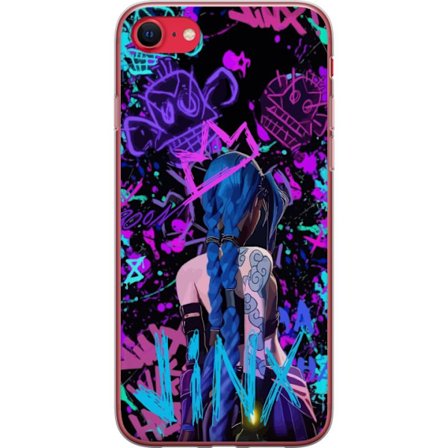 Yhteensopiva Puhelinkuori Apple Apple iPhone 7 Värikäs graffitipiirustus, jossa on sinipäinen hahmo urbaanissa katutaidetyylissä