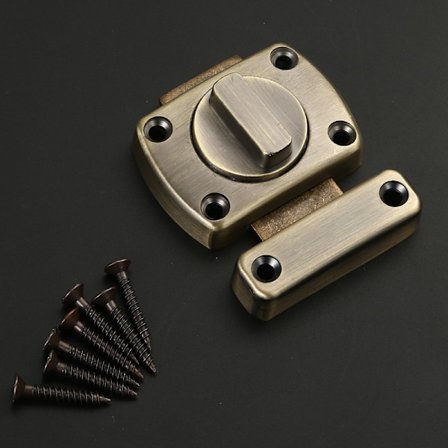 Tyverisikker Dørlås - Innvendig Dreielås - Ekstra Baderomsdreielås - Sink Legering Antikk - For Ulike Dører og Møbler