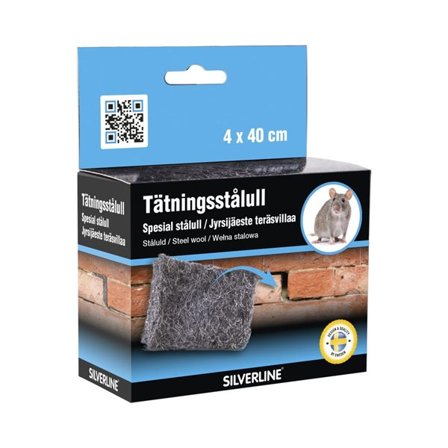 Silverline forseglende ståluld 4x40 cm - effektiv beskyttelse mod gnavere