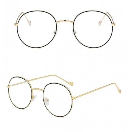 Store runde glas guld klart glas