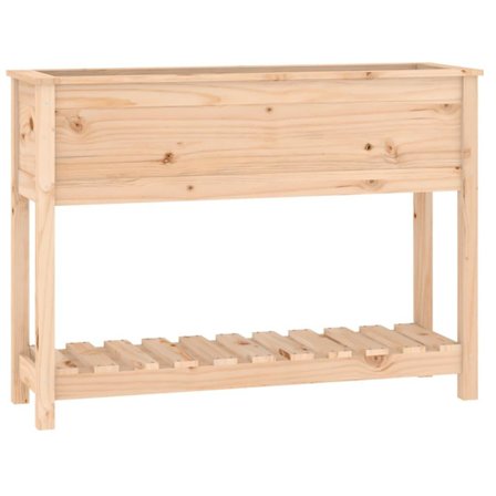 vidaXL Odlingslåda med hylla 111,5x34,5x81 cm massiv furu