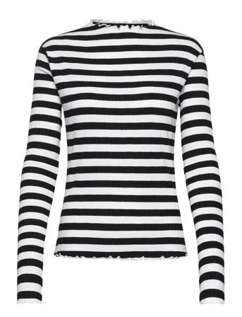 Candacekb Big Stripe Ls T-shirts & Tops Long-sleeved Svart Karen By Simonsen*Betinget Tilbud