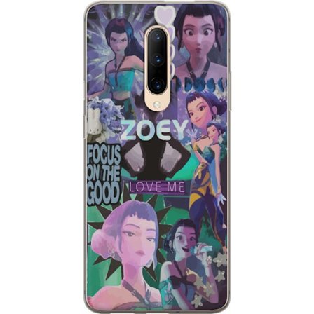 Kompatibelt Mobildeksel til OnePlus OnePlus 7 Pro Kpop Demon Hunters Zoey Fokus på det gode Love Me Purple Fantasy Art