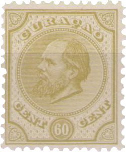 Curacao - 60 ct olijfgeel Willem III (nr. 10, ongebruikt)