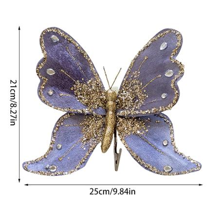 Joulukiilto Perhonen Koriste Clipill Joulukuusiin Blue