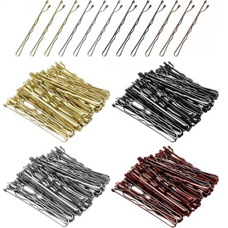 200 Stk Metallhårklämmor 5cm Vågig Bobby Pins Hårnålsset För Kvinnor Flickor Hår Salong