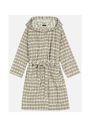 Marimekko Home Räsymatto Hooded Bath Robe - White - L/XL