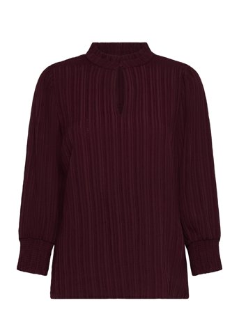 Blouse From Freequent In A Light Material Of Recycled Polyester With A Fine Text Burgundy FREE/QUENT