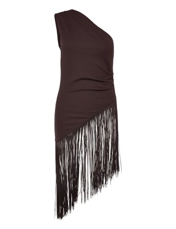 Gina Tricot Fringe Top - Brown - XS