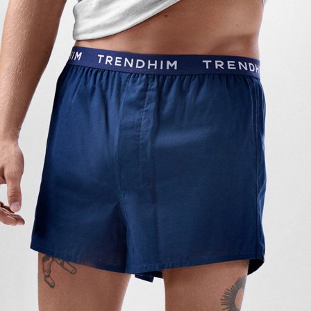 AirFeel | Navy Blue Loose-fit Cotton Boxers for Men - Woven Boxers