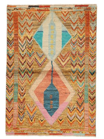 Handknuten Moroccan Berber - Afghanistan 98X140 Brun/Orange